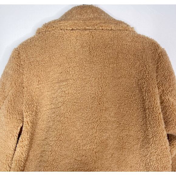 Talulah S/M Tan Camel Max Oversized Teddy Coat Double Breasted Cozy Warm Soft - Picture 6 of 12